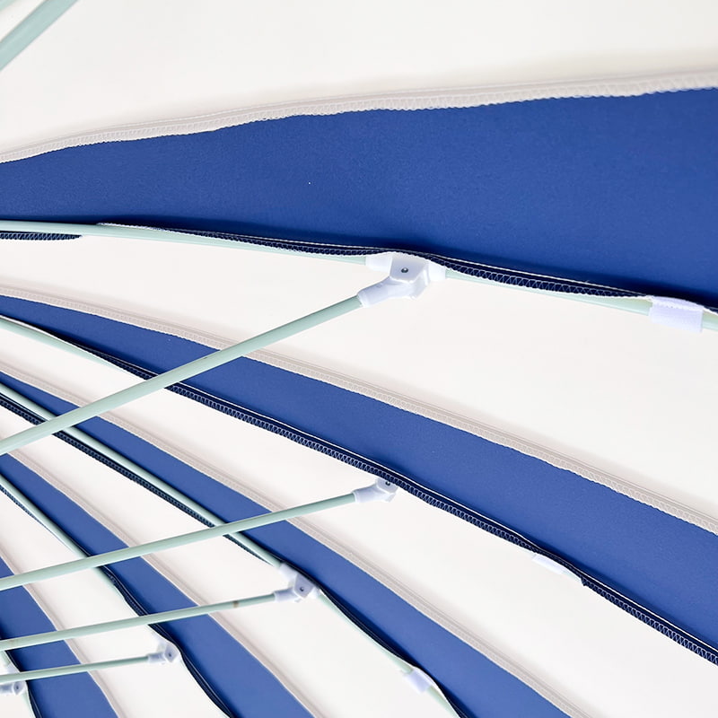 2,5 M Sinivalkoinen Patchwork Pagoda Sateenvarjo