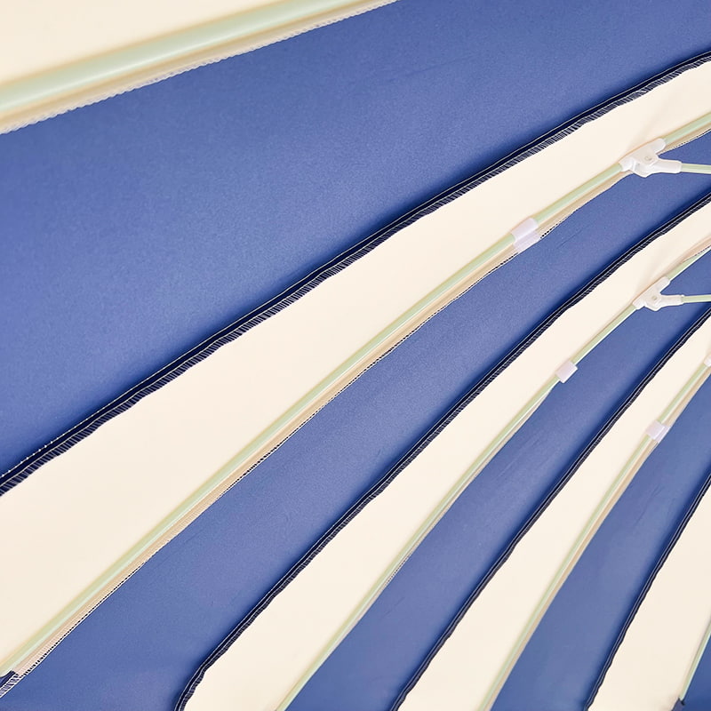 2,5 M Sinivalkoinen Patchwork Pagoda Sateenvarjo